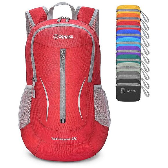 Ultra Lightweight Packable Backpack 25L - Foldable Hiking Backpacks Red - Picture 1 of 8